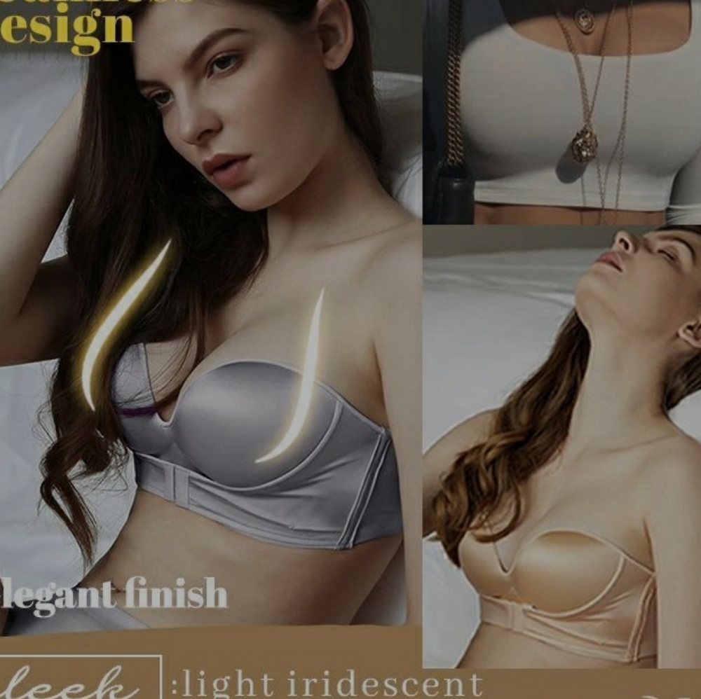 Strapless front buckle bra